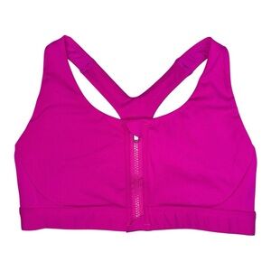 ATHLETA Front Zip Sports Bra In Fuchsia Pink | Barbie Core